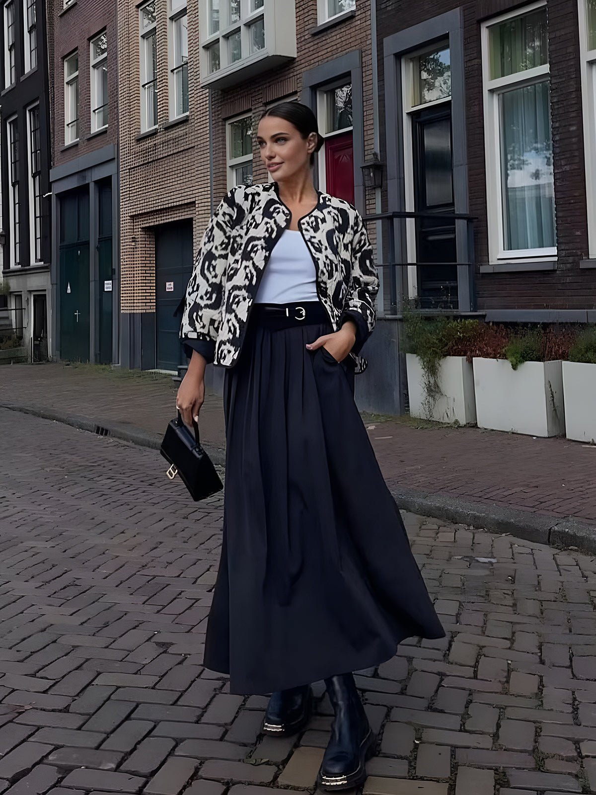 Bohemia Yuvarlak Yaka Kapitone Ceket