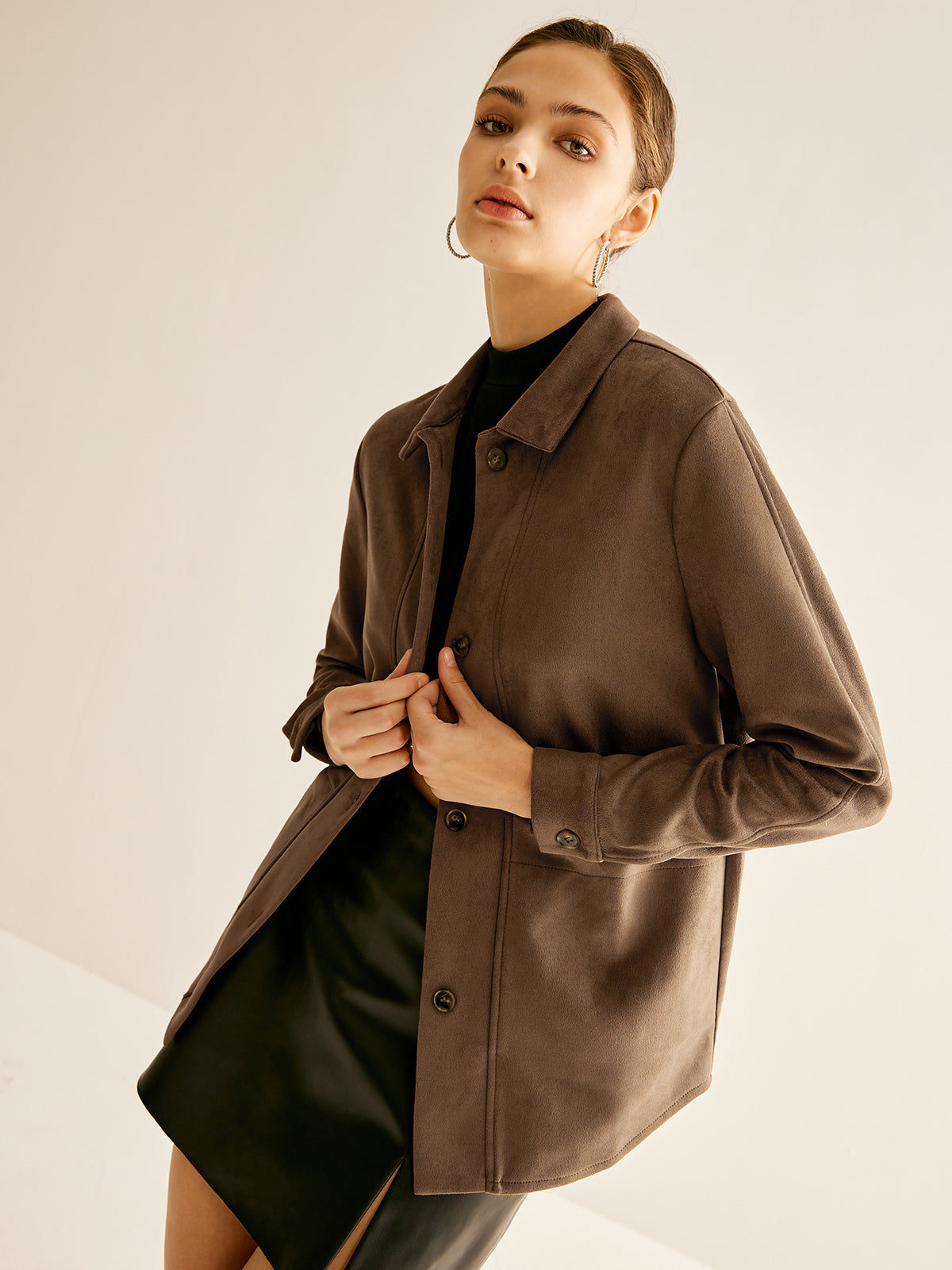 Cepli Süet Polo Ceket