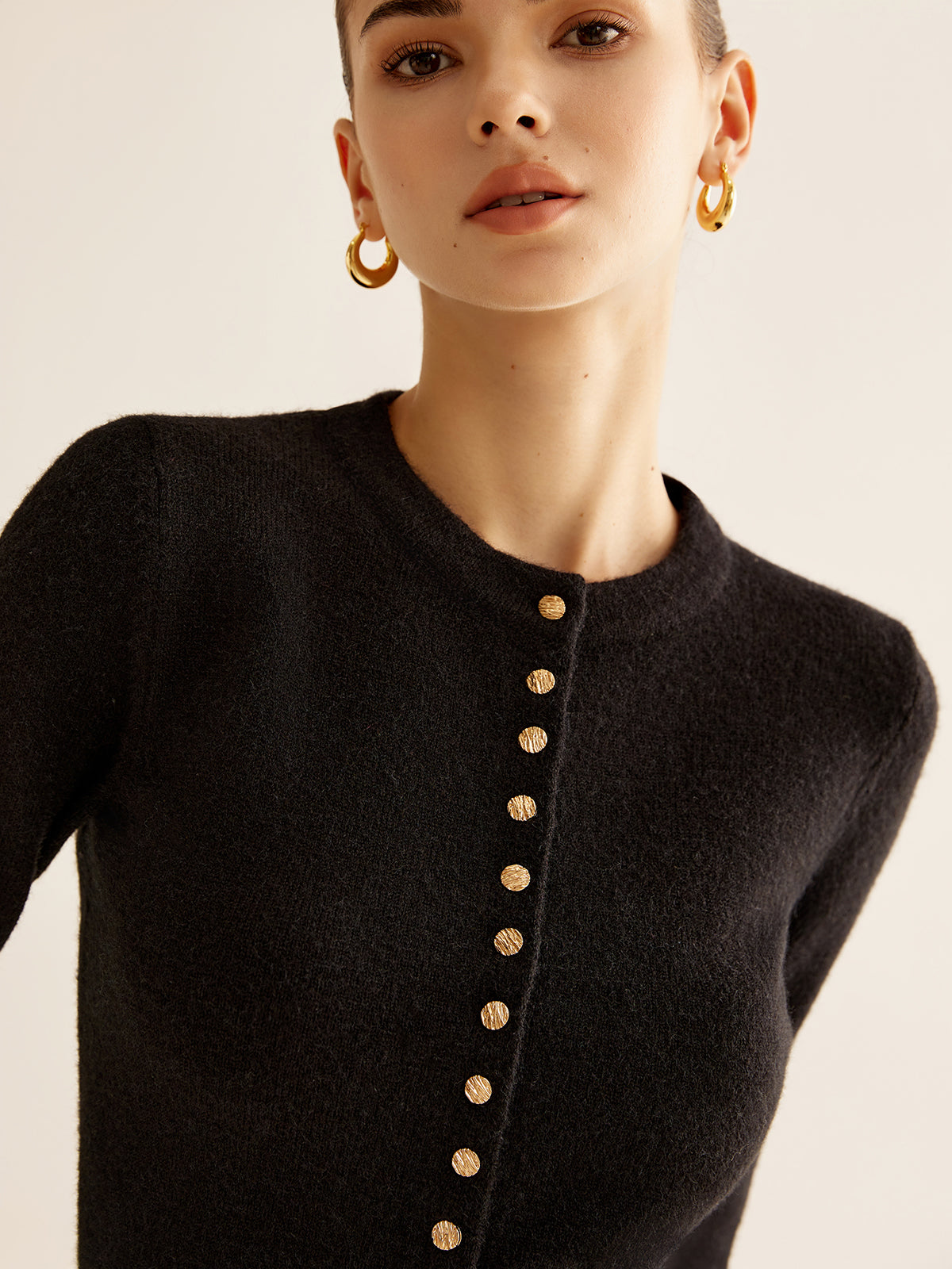 Ondine Düğmeli Yırtmaçlı Hırka