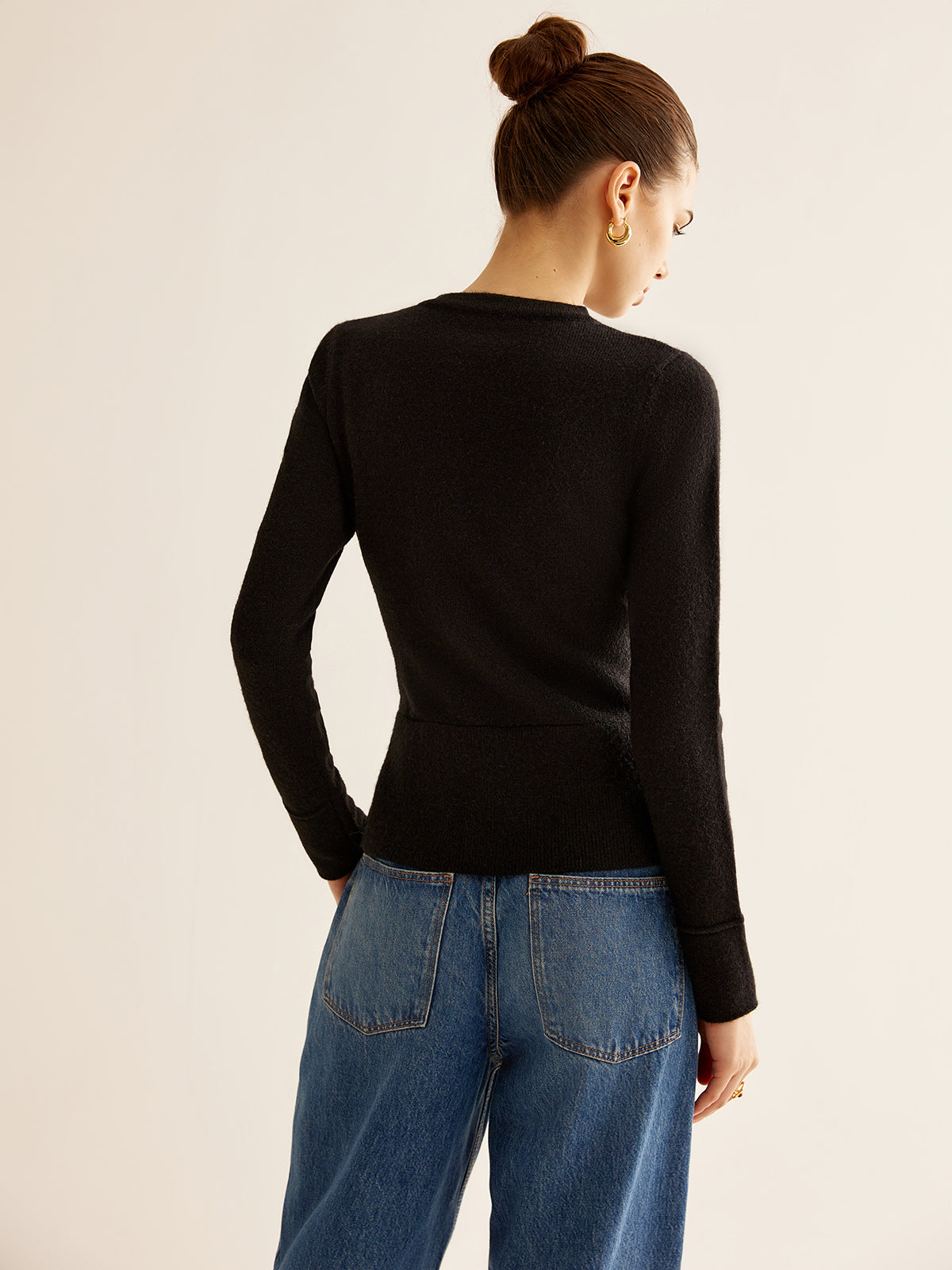 Ondine Düğmeli Yırtmaçlı Hırka