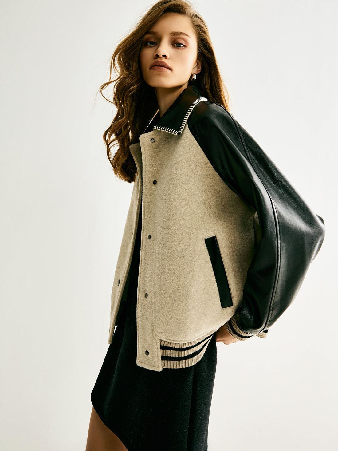 Spor Yün Karışımlı Panel Ceket-Mont