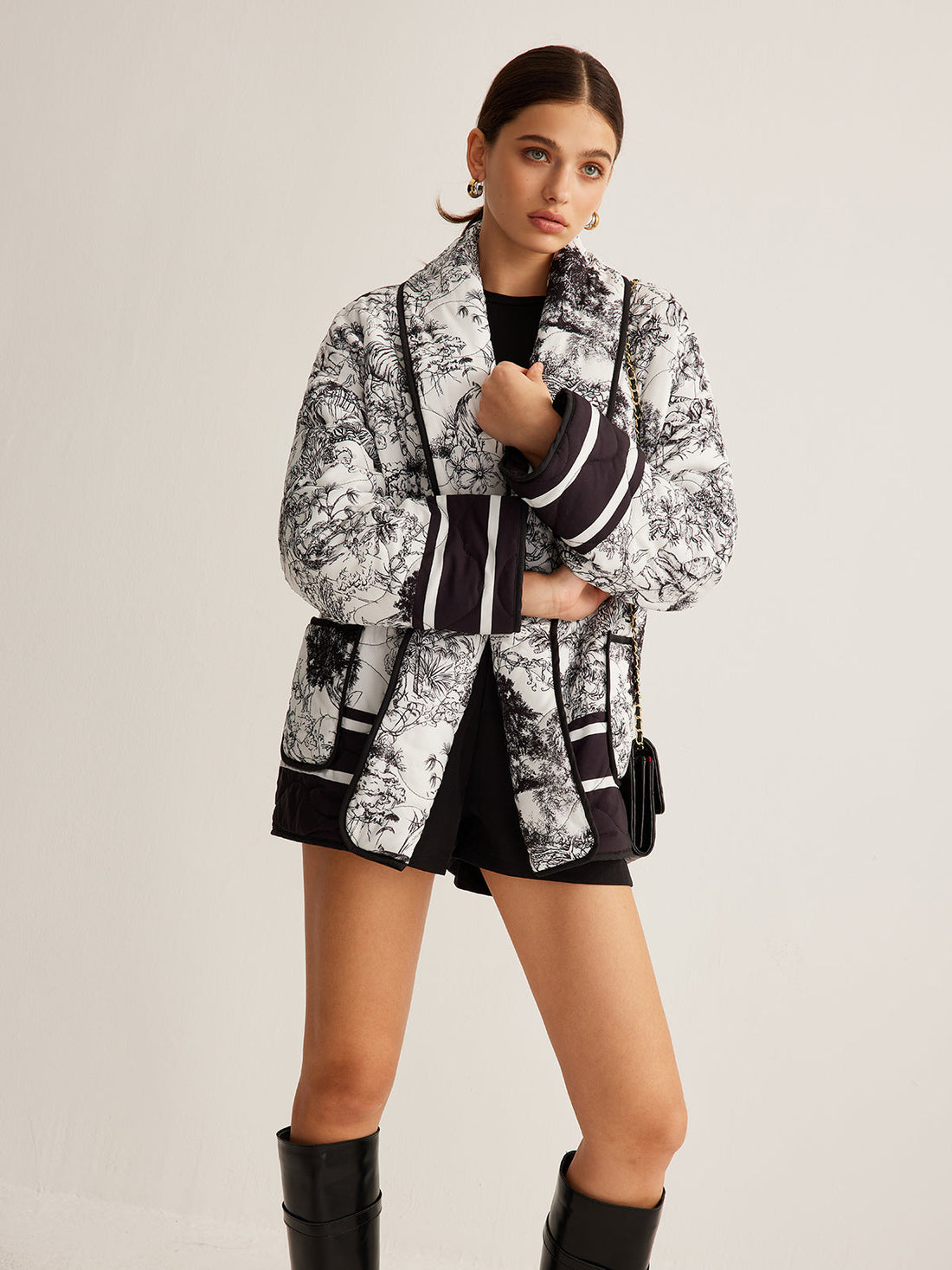 Boheme Kontrast Biye Yaka Kışlık Mont