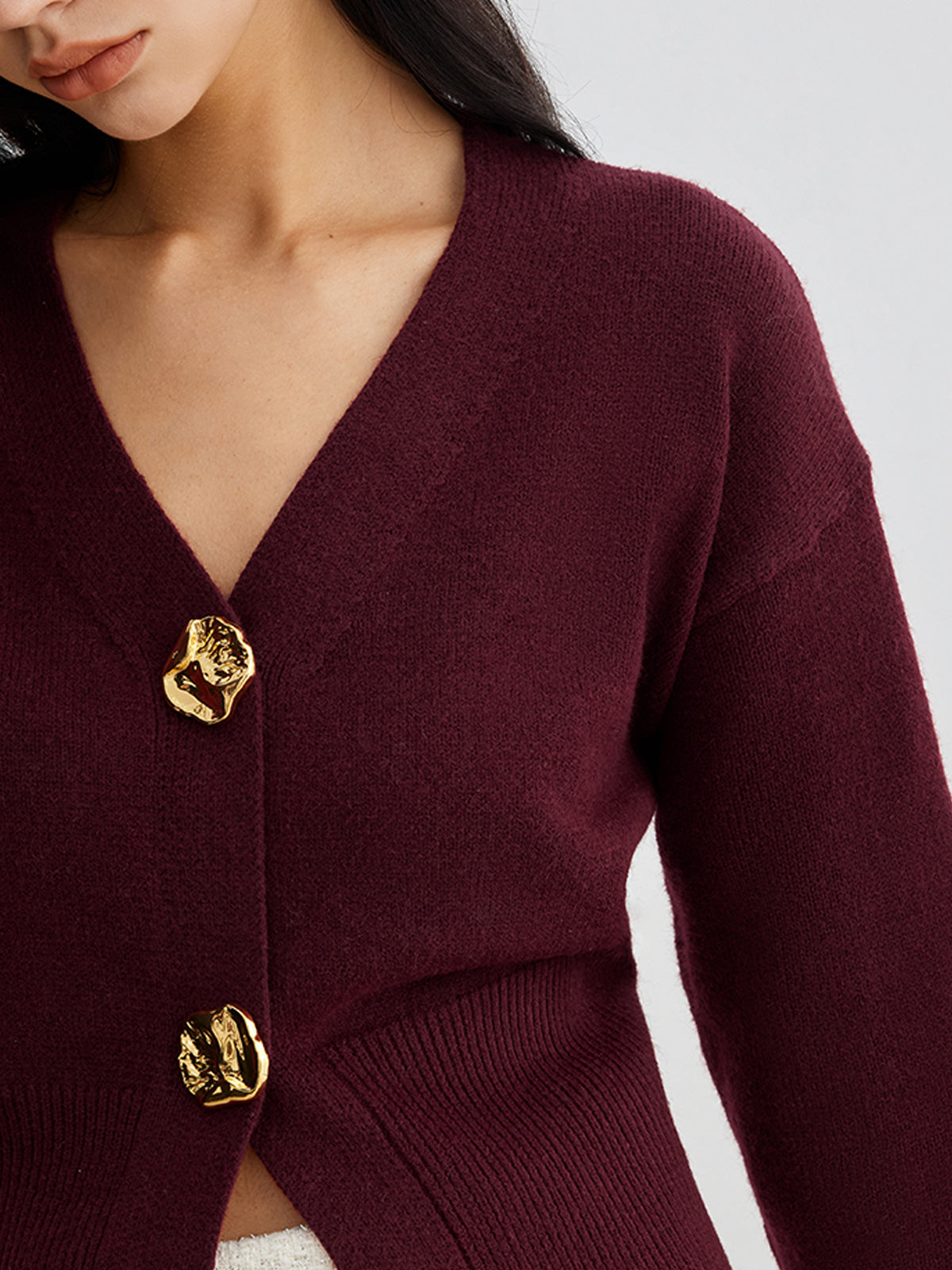 Sylvie Şık Metal Düğmeli Kısa Hırka