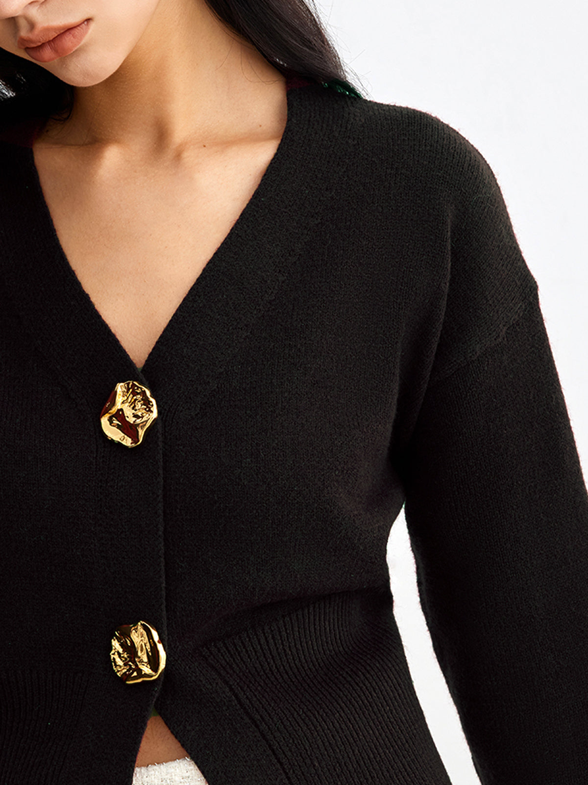 Sylvie Şık Metal Düğmeli Kısa Hırka