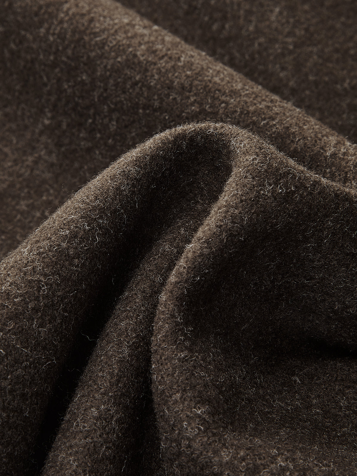 Düz Fermuarlı Yünlü Ceket