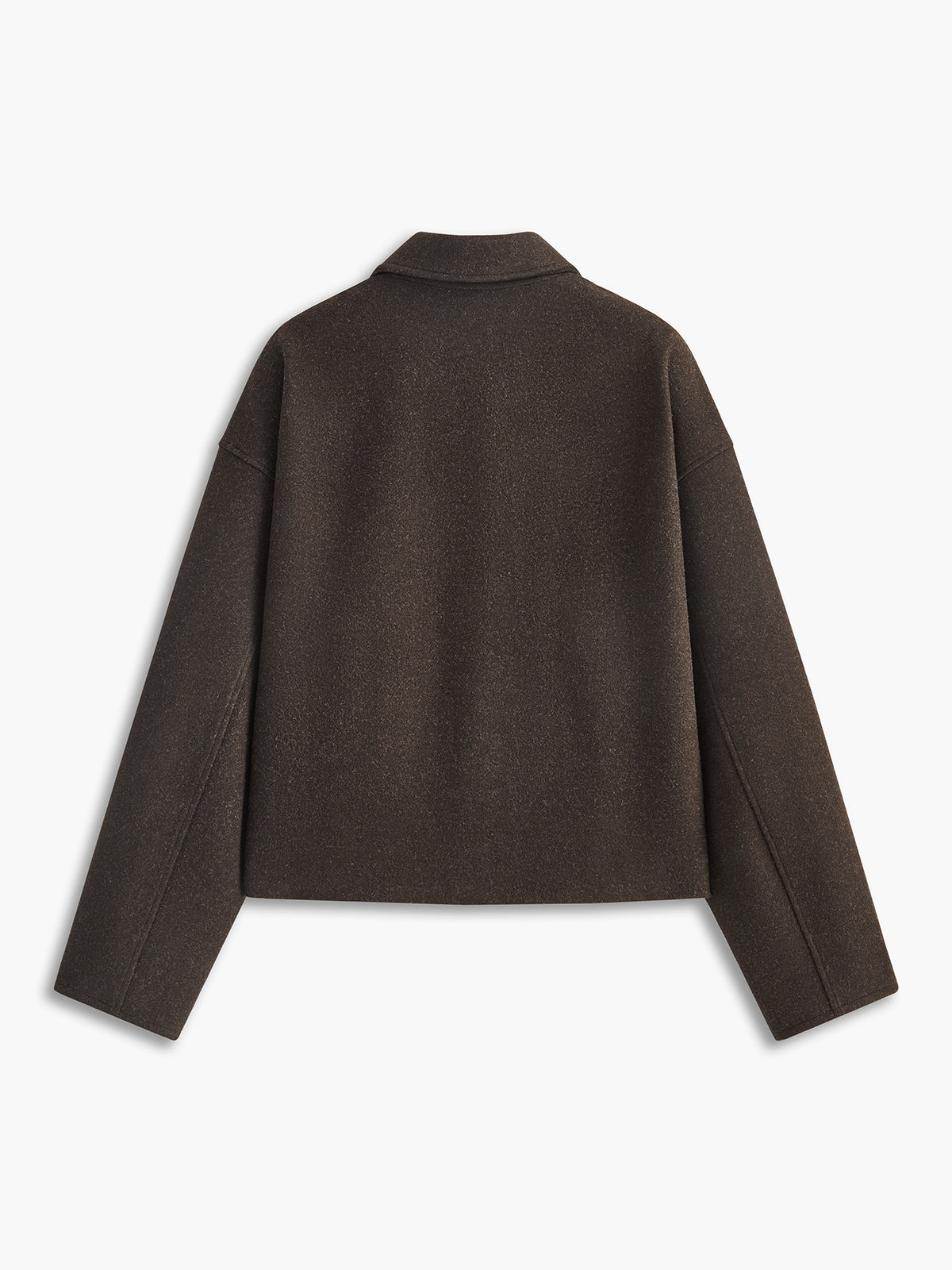 Düz Fermuarlı Yünlü Ceket