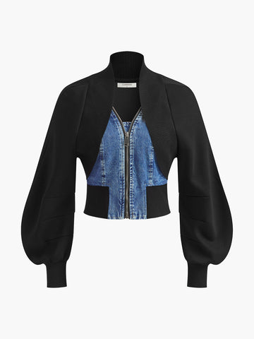 Puf Kollu Kot Panel İnce Ceket