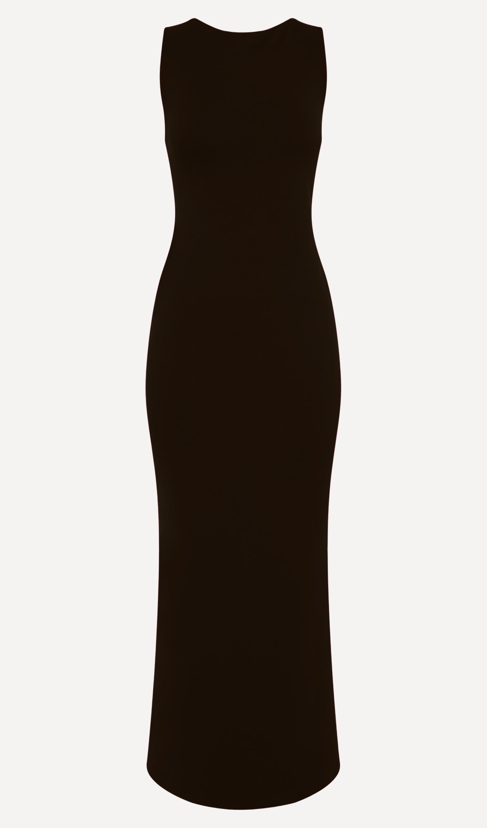 Asimetrik Scuba Jersey Maksi Elbise Siyah