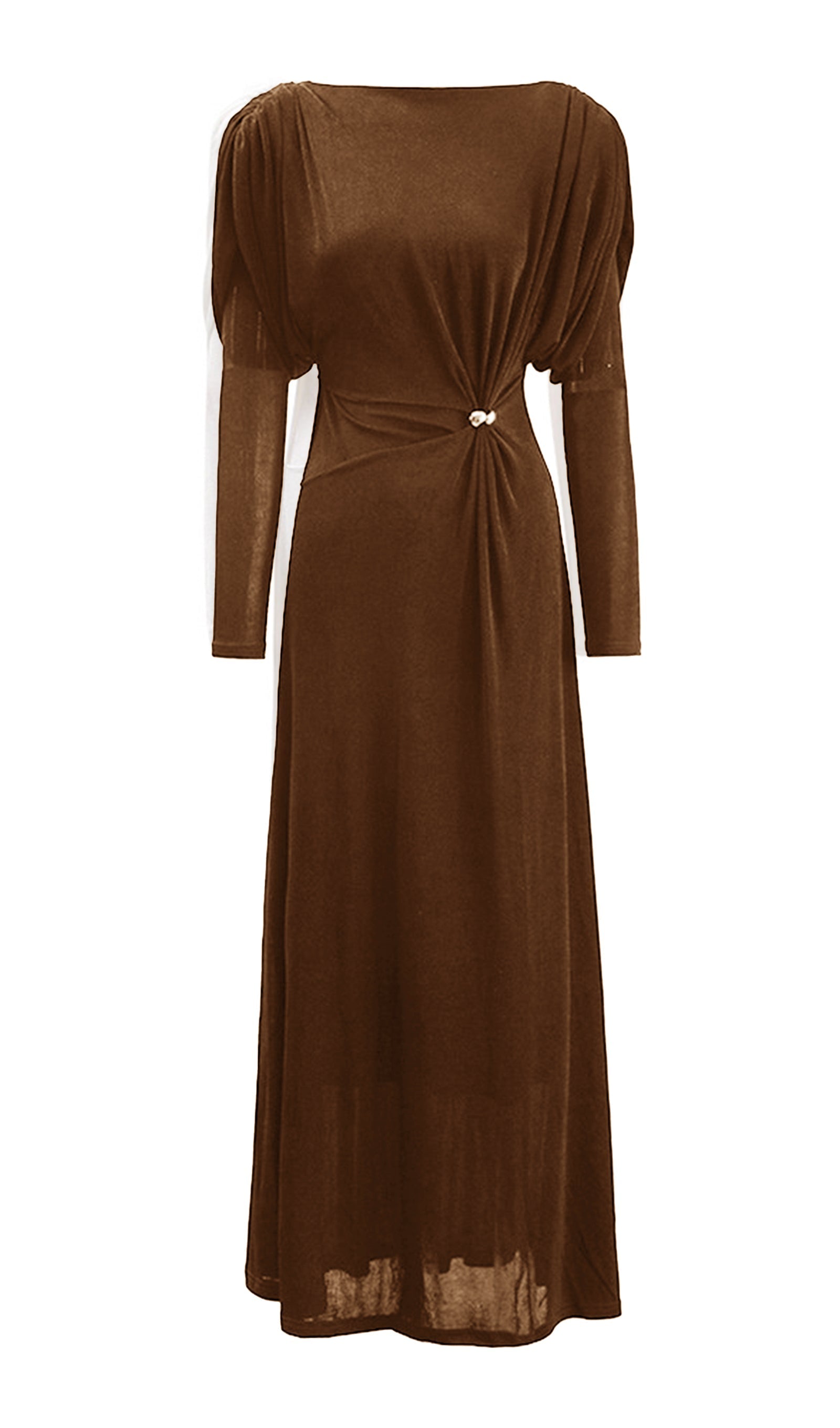 Metalik Dekorlu Maksi Elbise