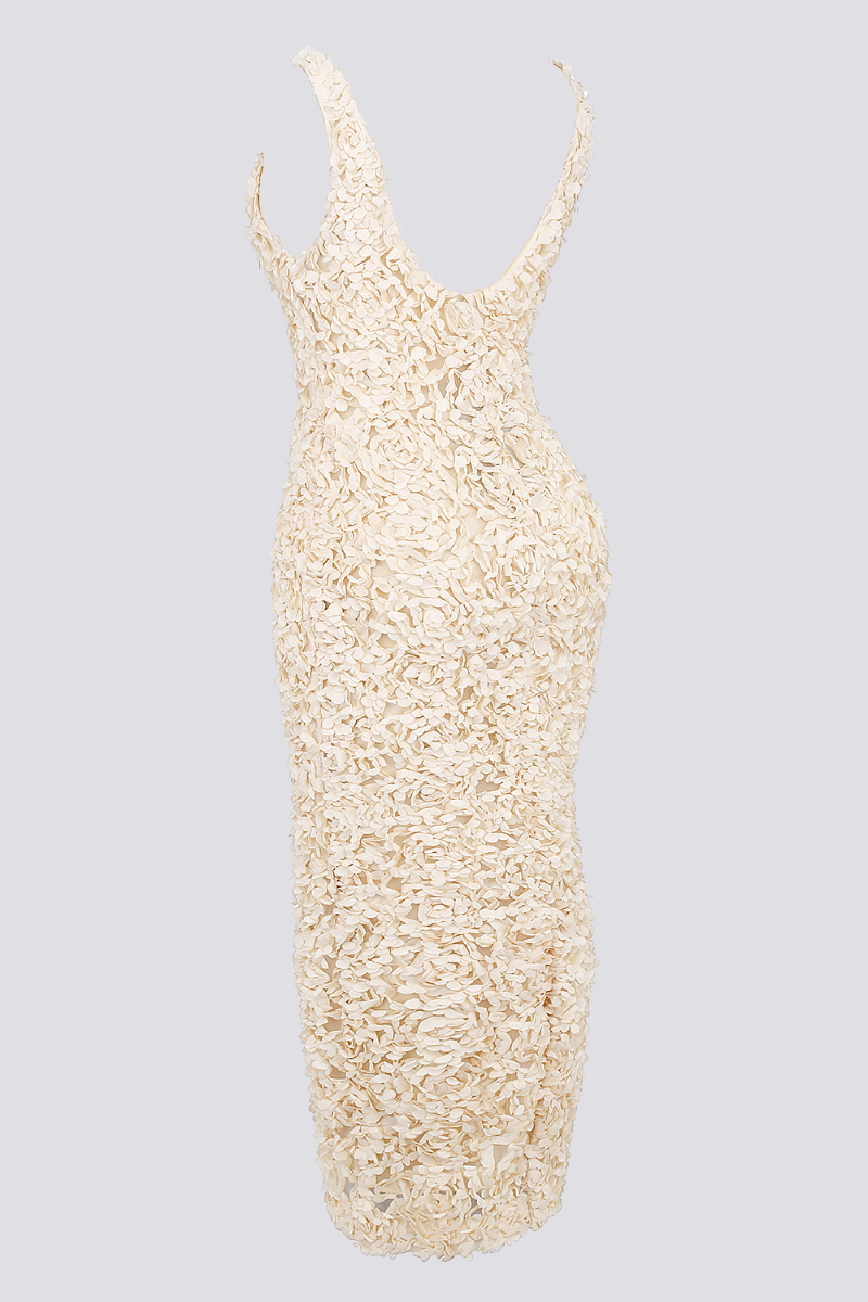 Cyprine Dalma Yaka Sırtı Açık Maksi Elbise