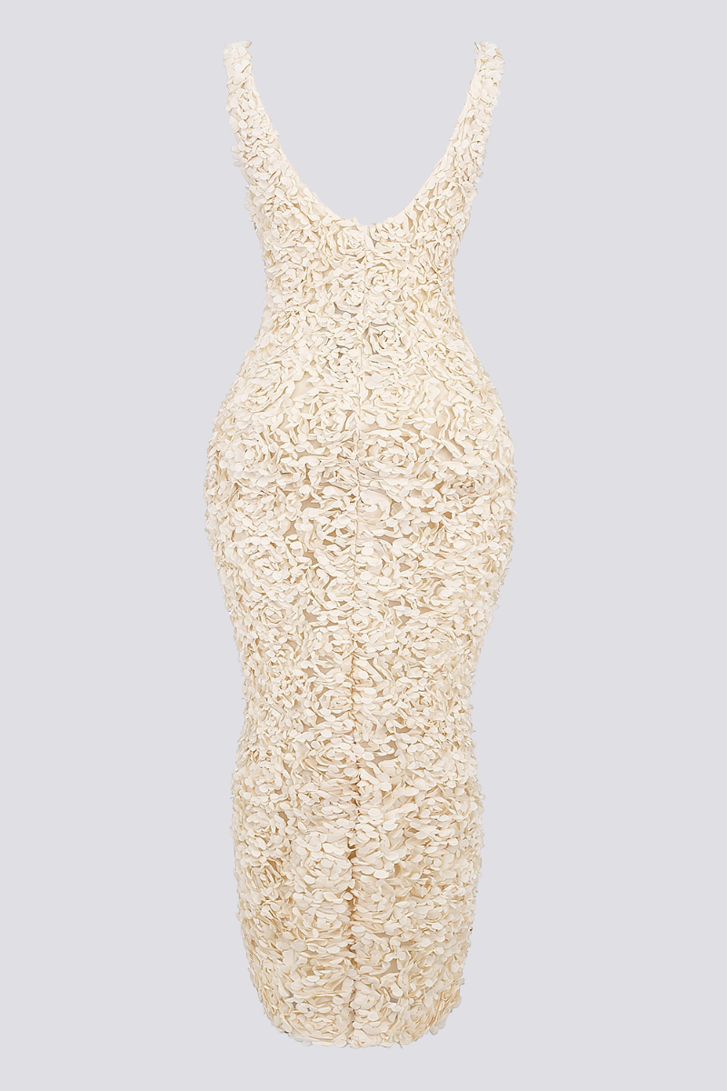 Cyprine Dalma Yaka Sırtı Açık Maksi Elbise