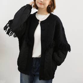 Aran Saçak Süslemeli Örgü Ceket-Bej