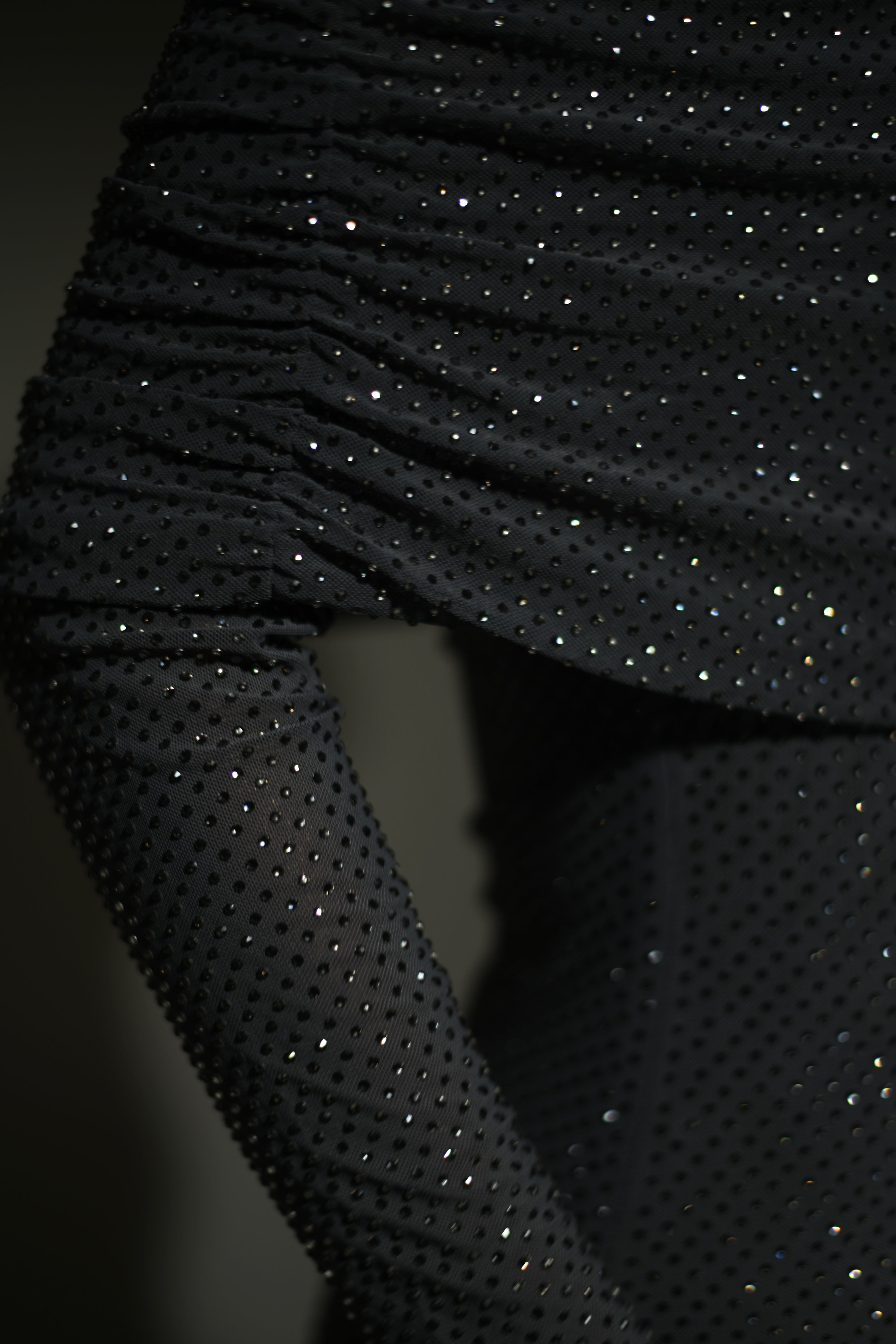 Marcel Kapalı Omuz Diamante Maksi Elbise - Tunç