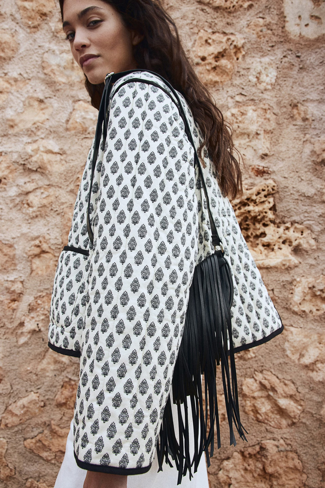 Renk Bloklu Kapitone Ceket