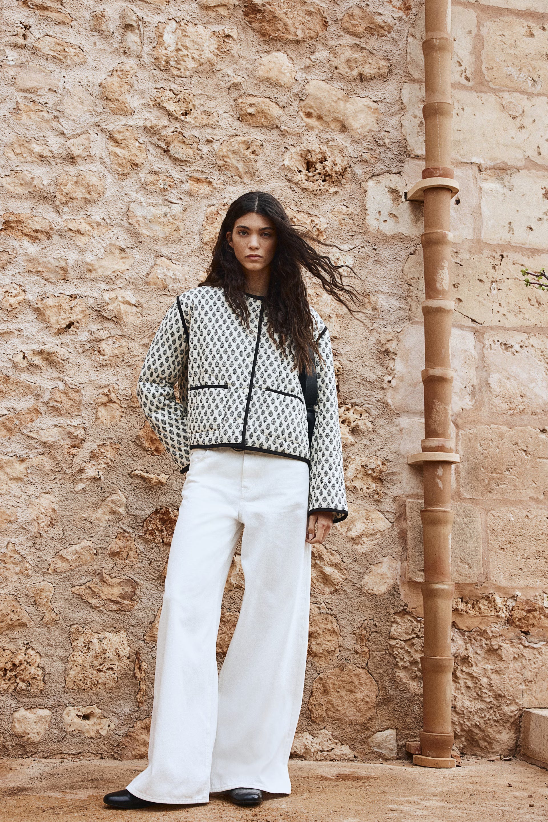 Renk Bloklu Kapitone Ceket