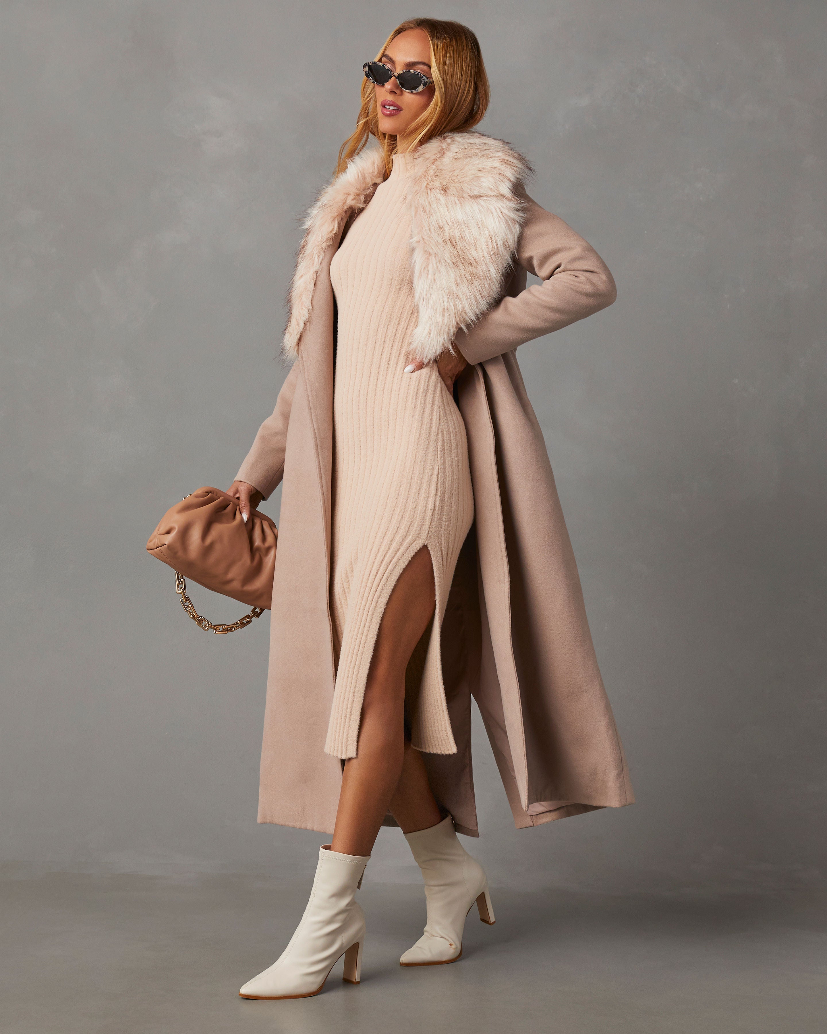 Lidia Nervürlü Midi Örme Elbise