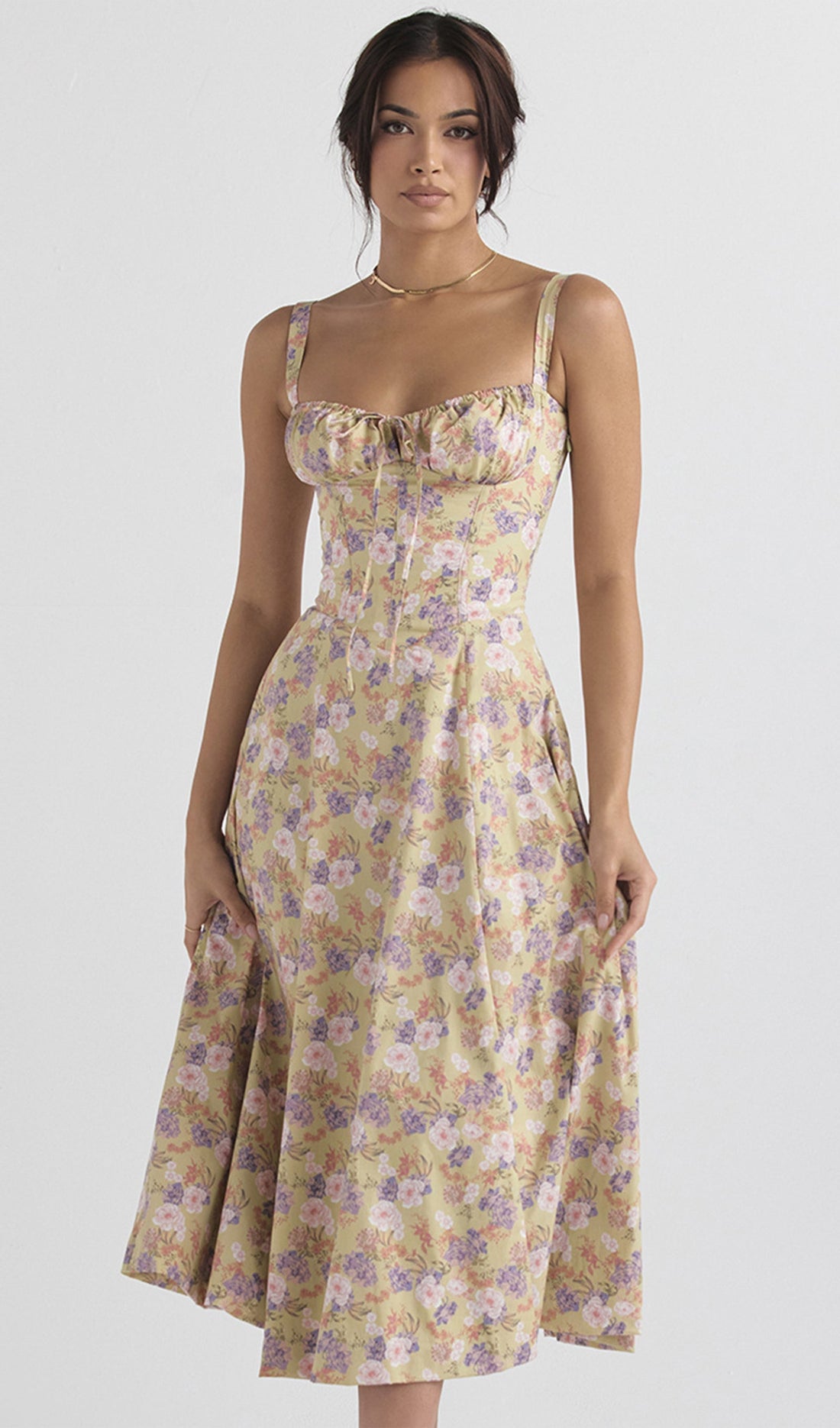 Büstiyer Midi Güneş Elbisesi