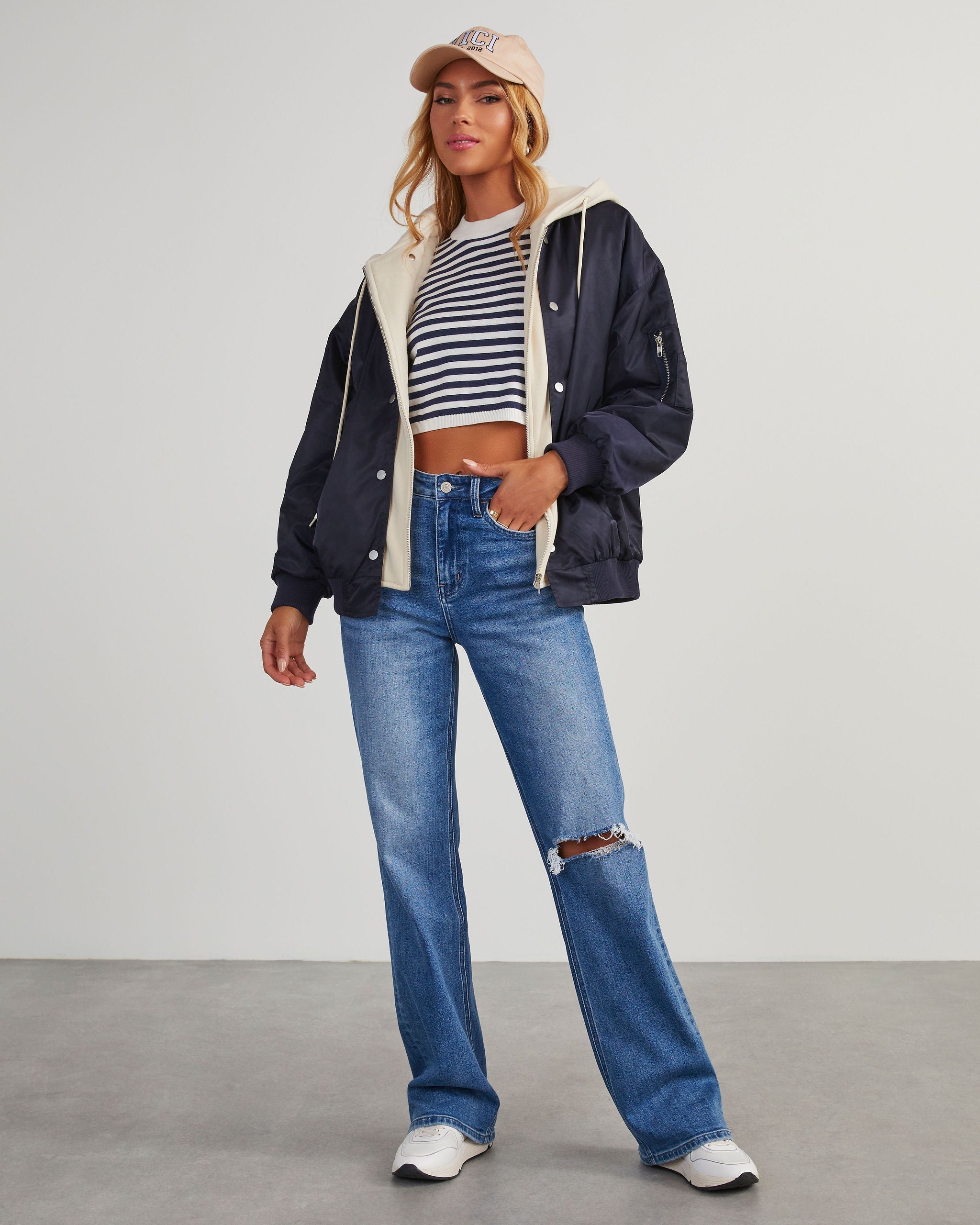 Campus Oversized Hooded Bomber Ceket