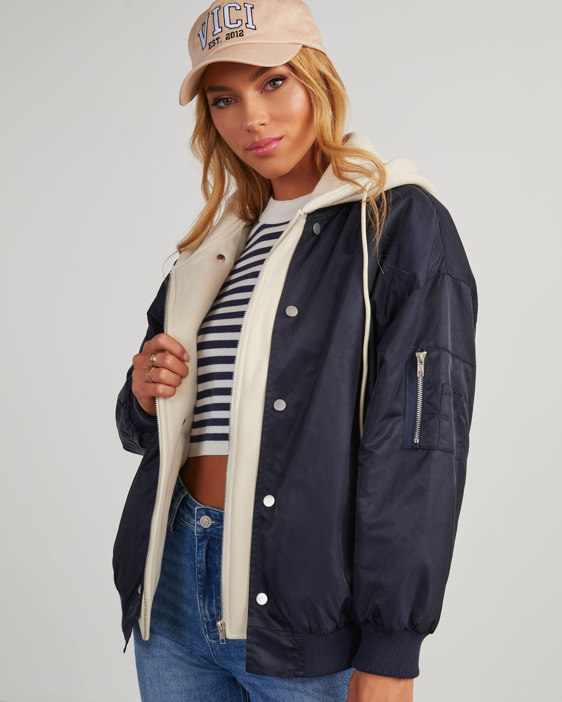 Campus Oversized Hooded Bomber Ceket
