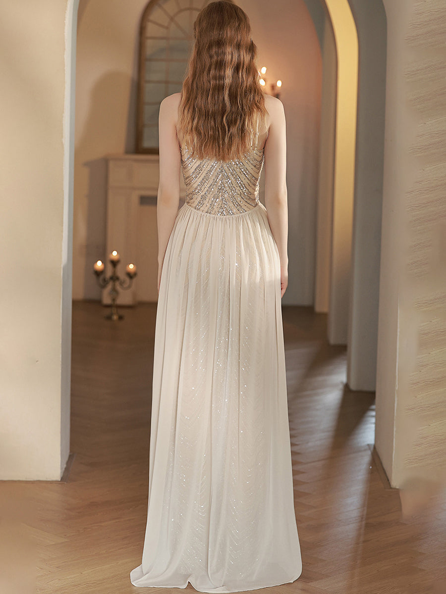 Spagetti Deniz Kızı Payet Abiye Maxi Elbise