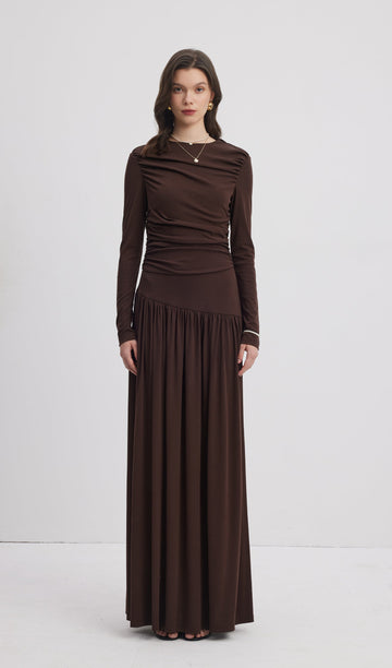 Fırfırlı Örme Maksi Elbise