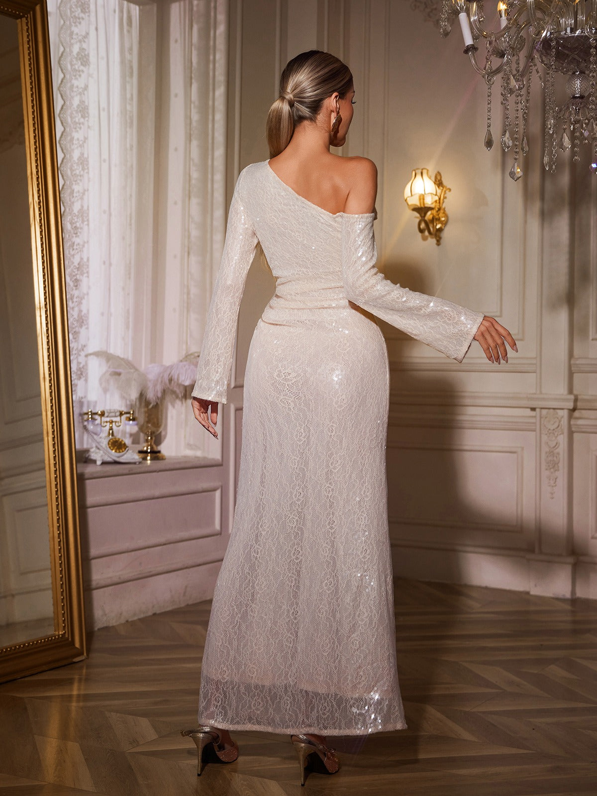 Nafasi Çiçek Payetli Maxi Elbise