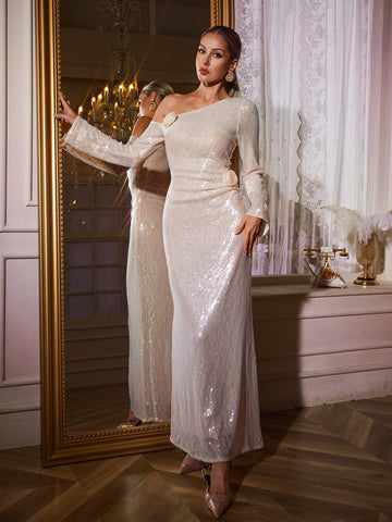 Nafasi Çiçek Payetli Maxi Elbise