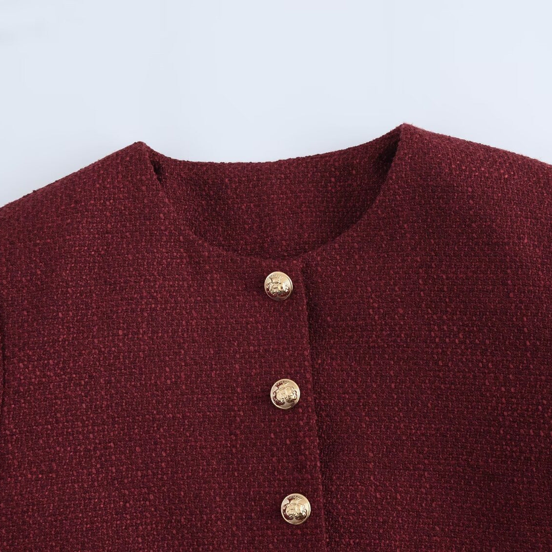 Altın Düğmeli Bordo Ceket