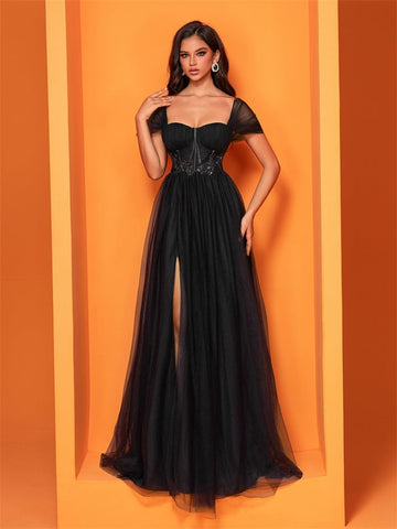 Calista Tül Detaylı Maxi Elbise