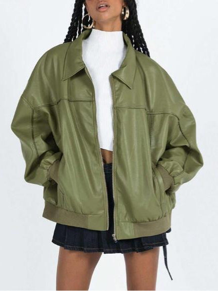 Deri  Oversize Ceket