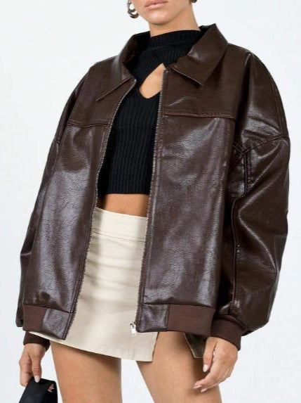 Deri  Oversize Ceket