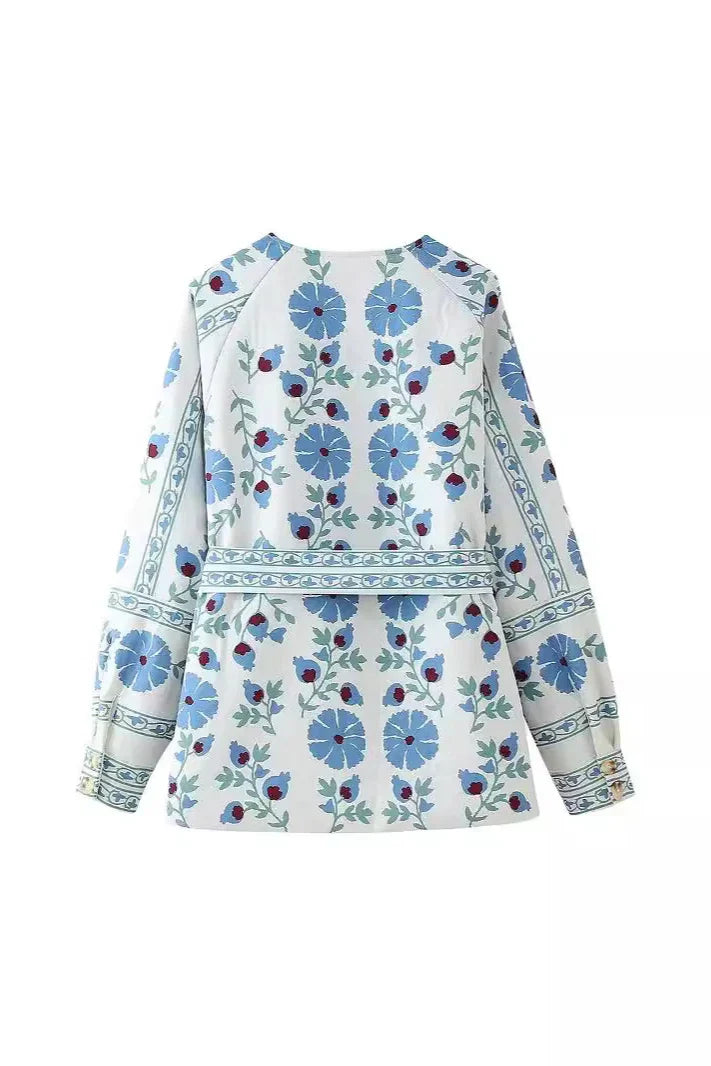 Bağcıklı Patchwork Kapitone Ceket