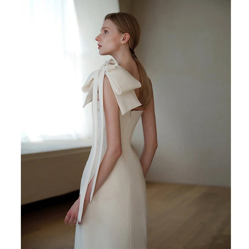 Nadine Tek Omuzlu Midi Elbise