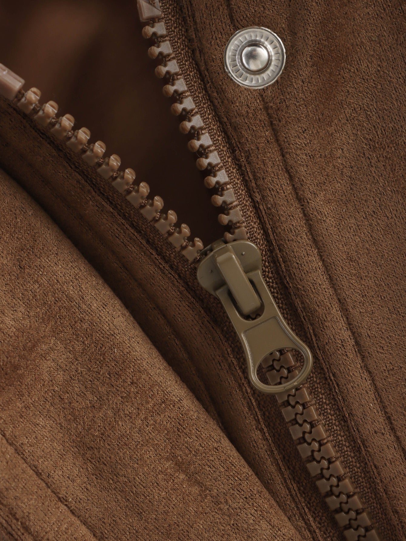 Cep Detaylı Kahverengi Süet Ceket