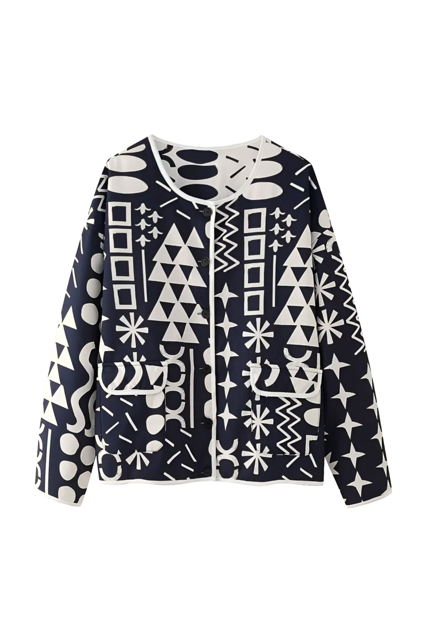 Kapitone Çiçek Desenli Ceket