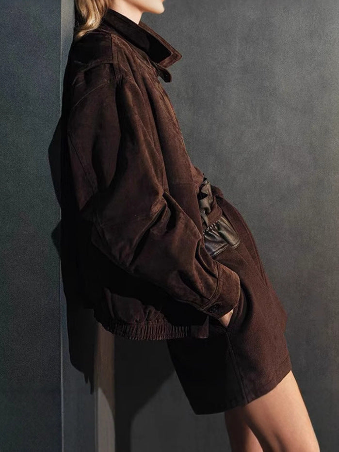 Levana Süet Fermuarlı Ceket