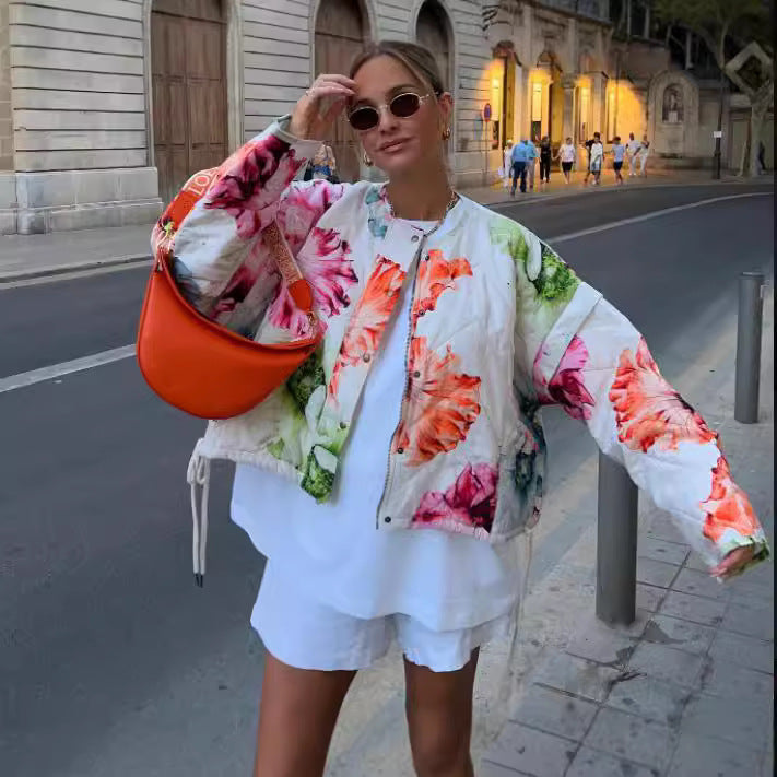 Baskılı Uzun Kollu Ceket