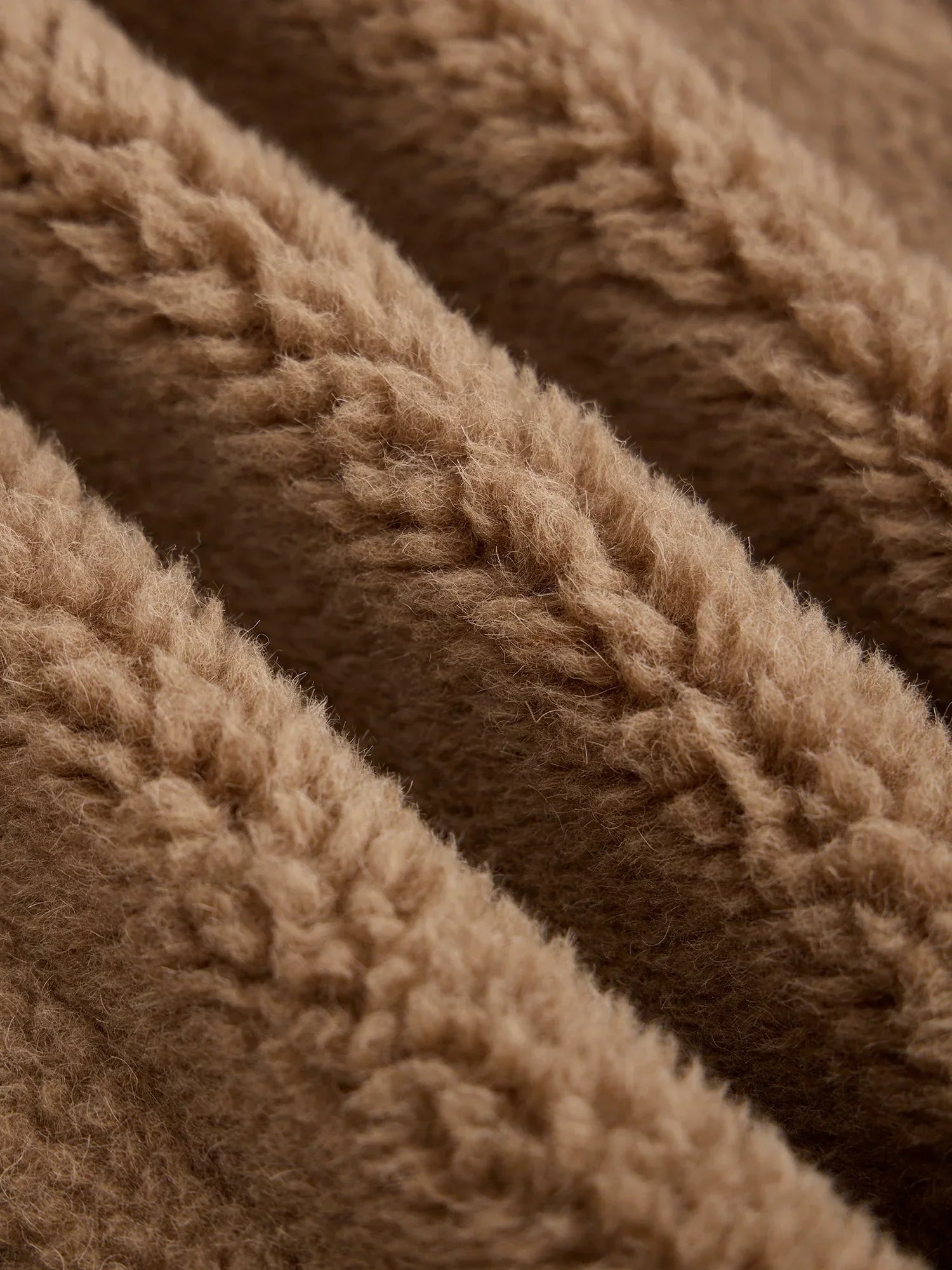 Yün Çentik Yaka Uzun Kollu Peluş Kaban