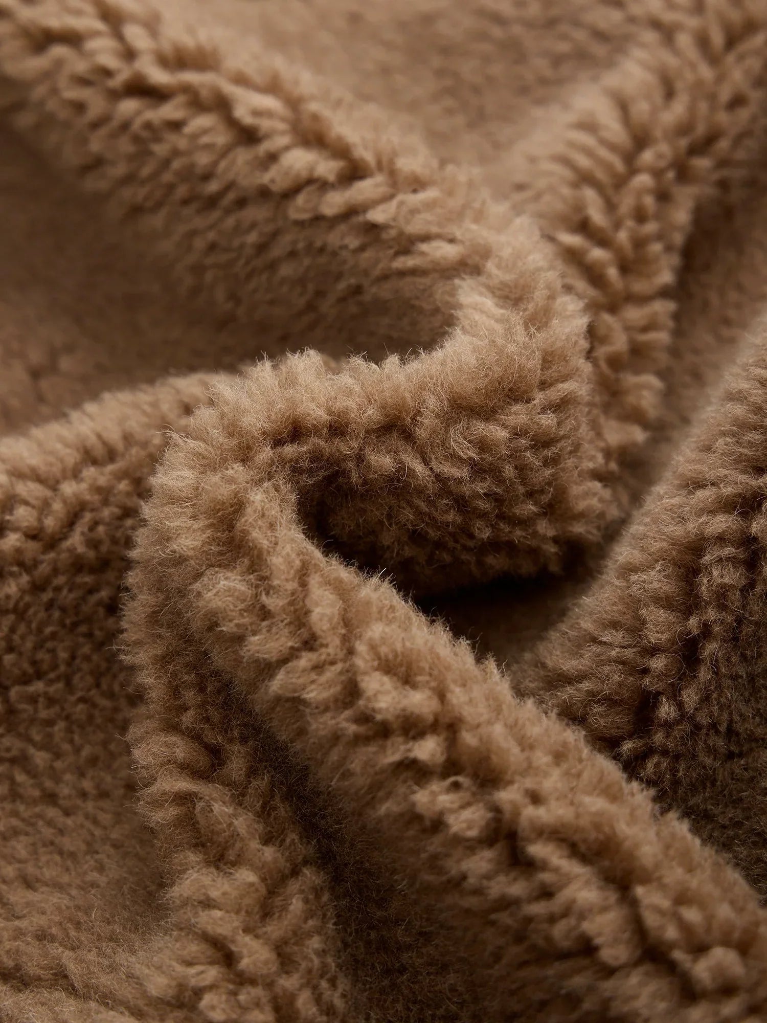 Yün Çentik Yaka Uzun Kollu Peluş Kaban