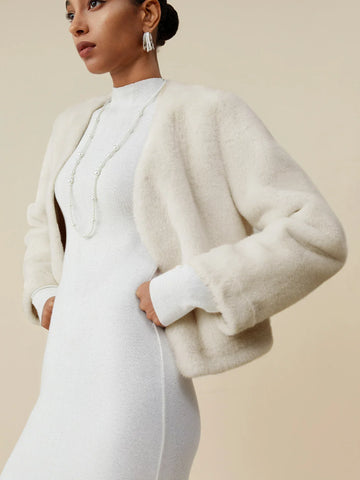 V Yaka Uzun Kollu Çevre Dostu Kürk Kısa Kaban