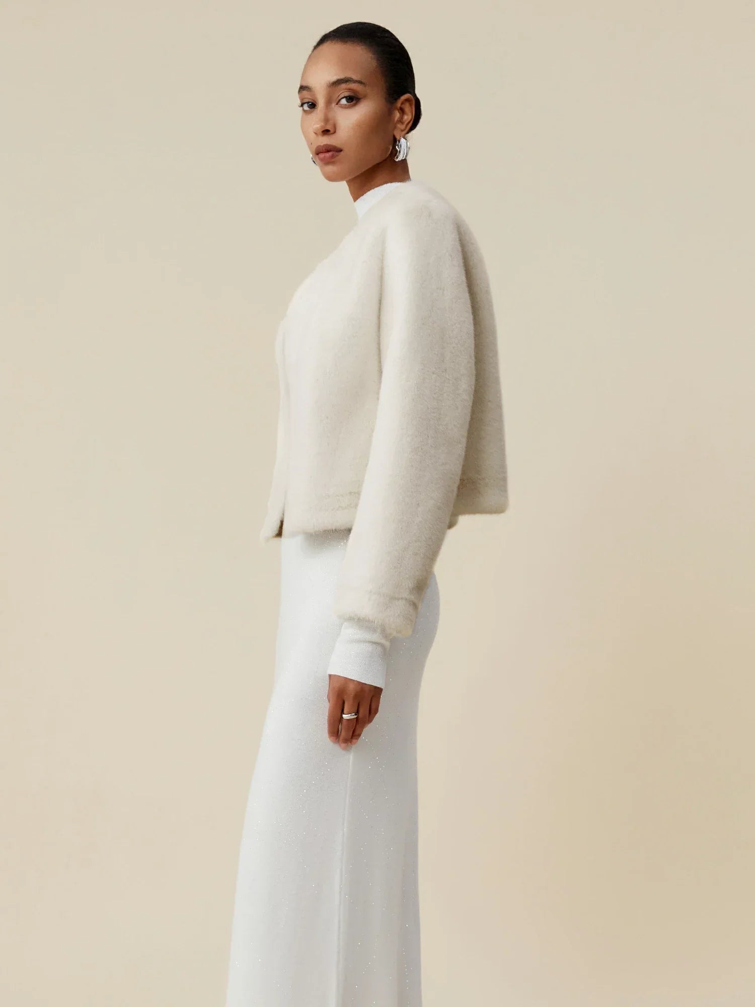 V Yaka Uzun Kollu Çevre Dostu Kürk Kısa Kaban