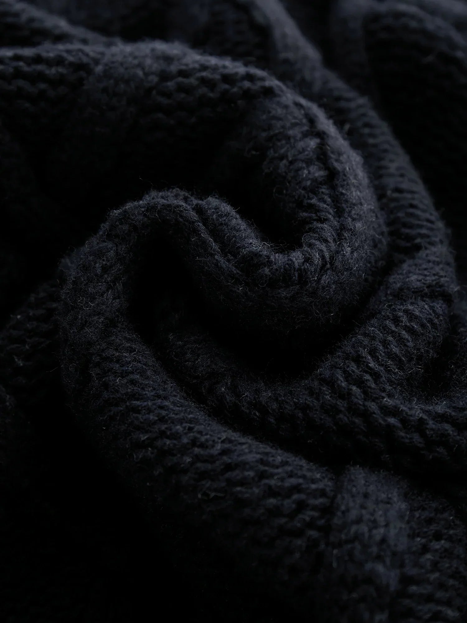 Yün Yaka Uzun Kollu Örgü Uzun Hırka