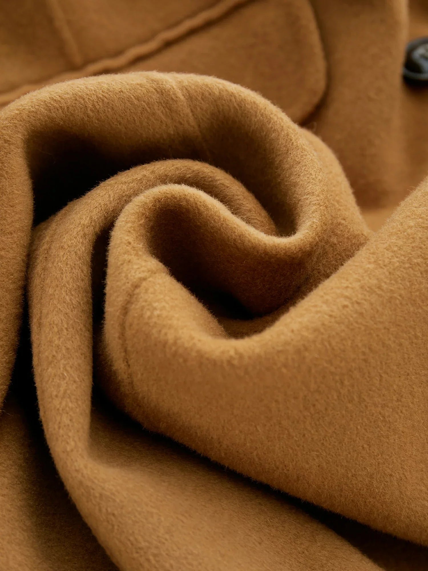 Yün Çentikli Yaka Klasik Kruvaze Kaban