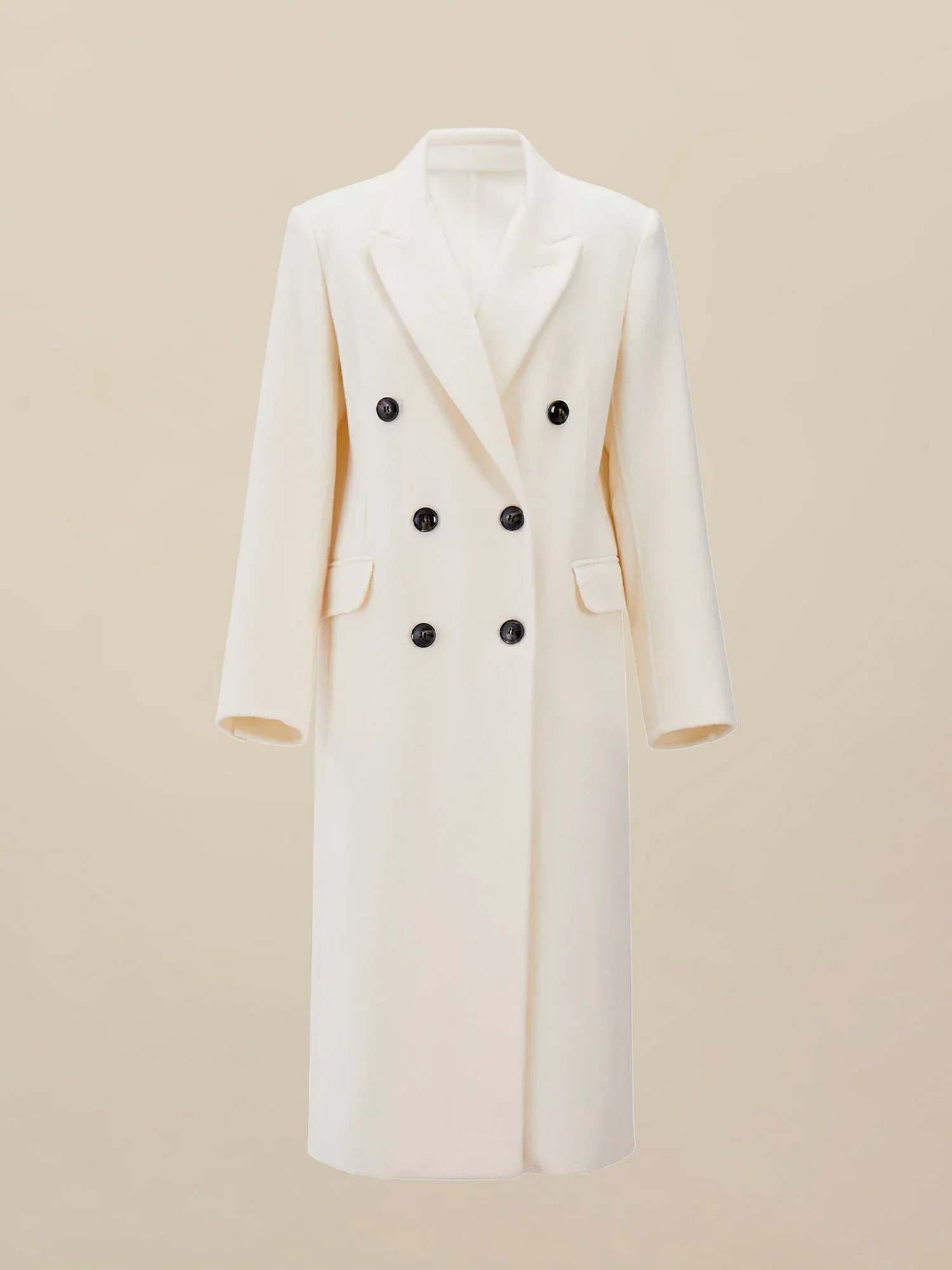 Yün Çentikli Yaka Klasik Kruvaze Kaban