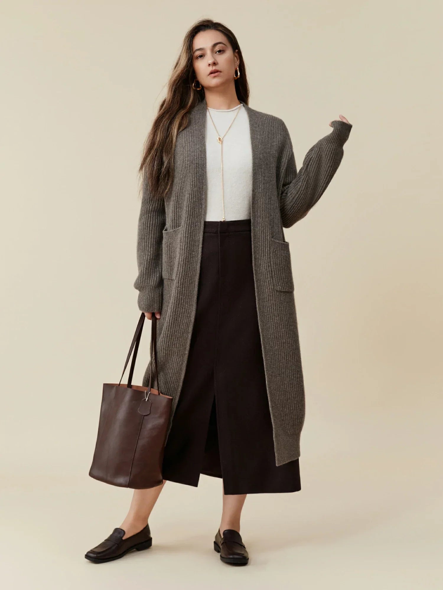 Kadın %79,5 Yakwool Uzun Kollu Hırka