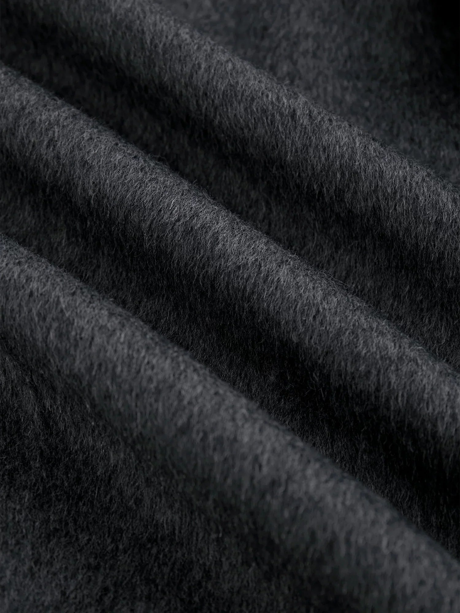 Yün Yaka Uzun Kollu Peluş Manşetli Uzun Kaban