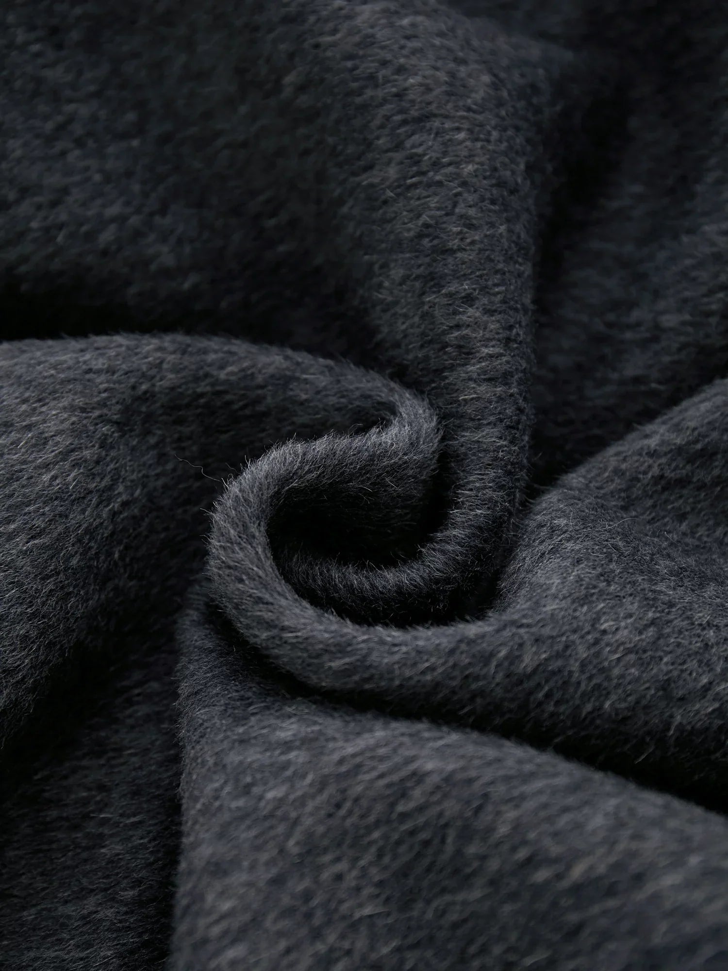 Yün Yaka Uzun Kollu Peluş Manşet Kısa Kaban