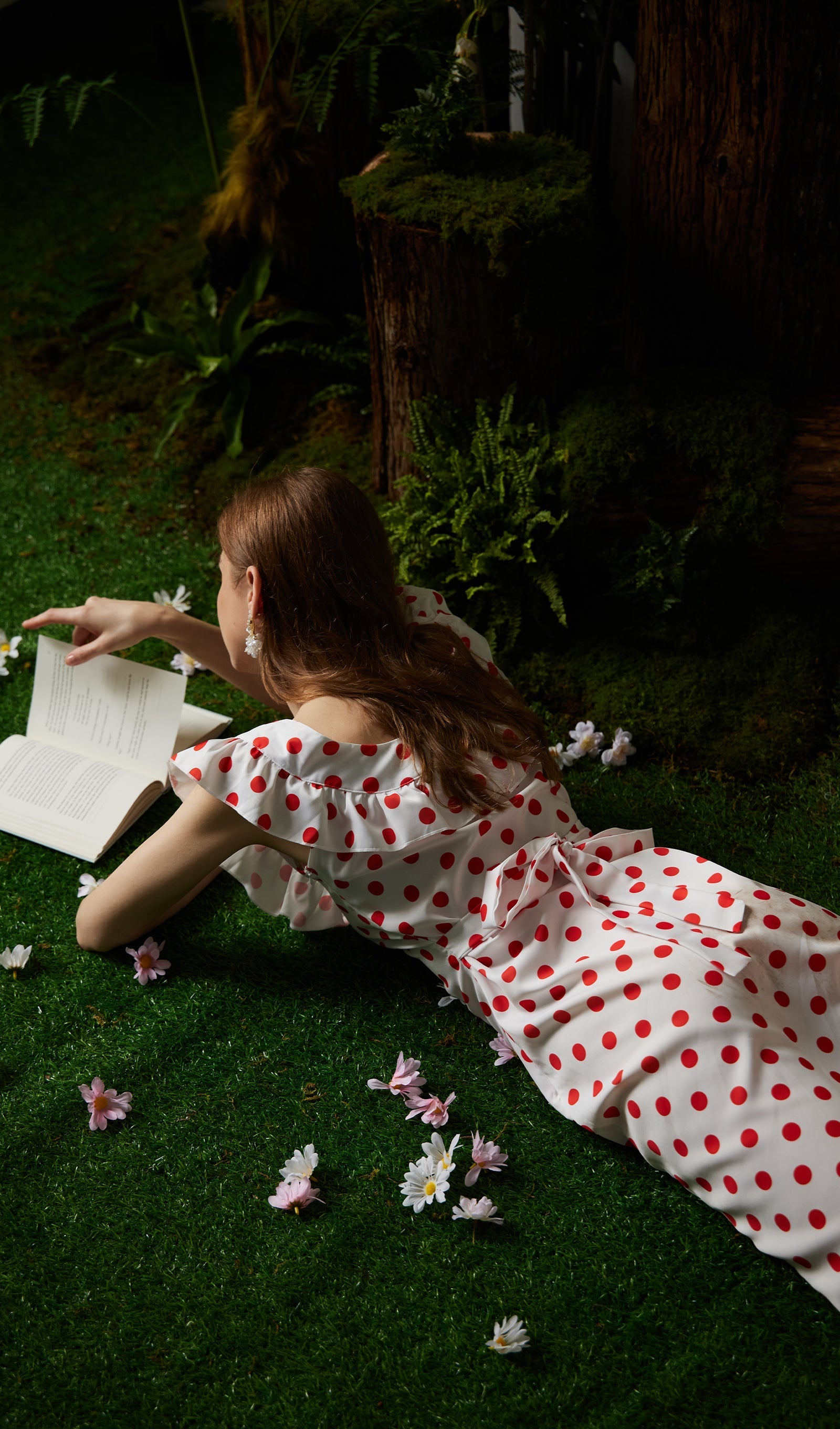 Puantiyeli Maksi Elbise