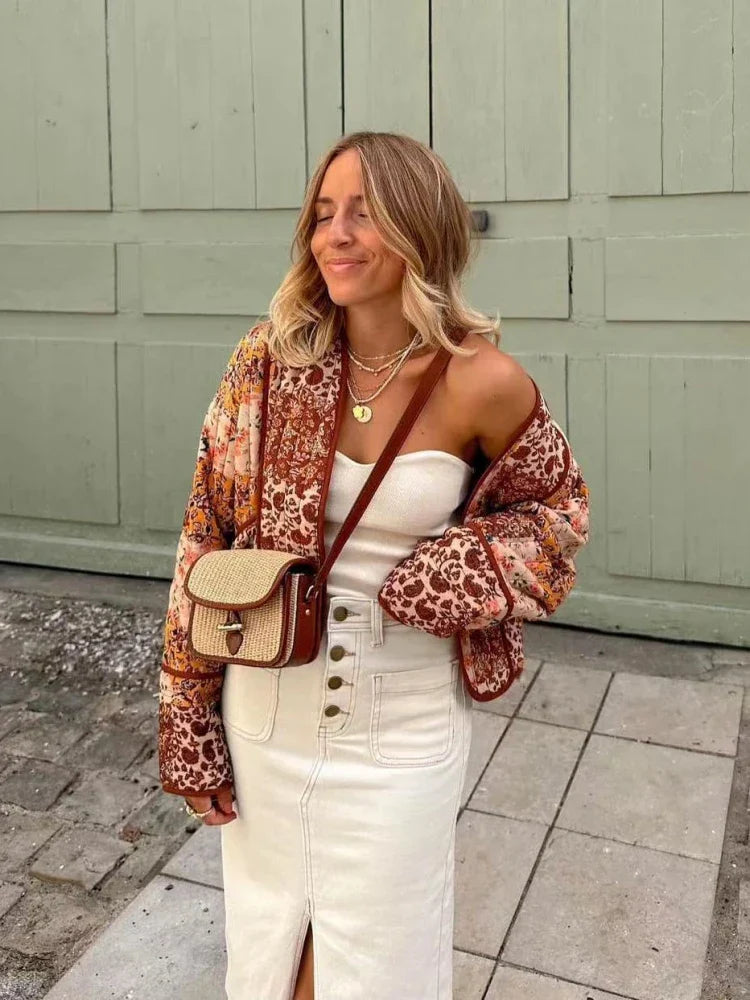 Bol Günlük Kısa Hırka Kapitone Pamuklu Ceket