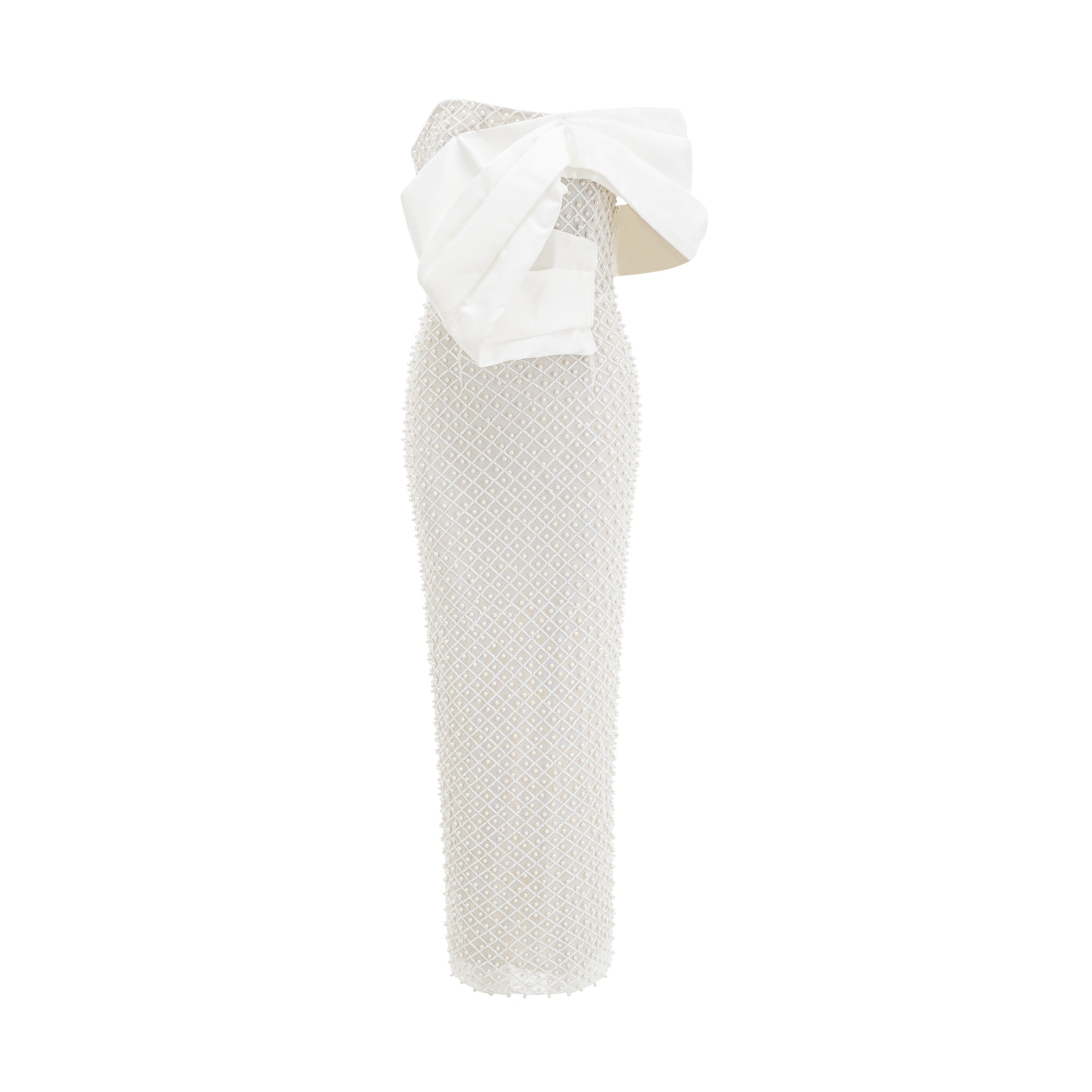 Maura İncili Omuzdan Askılı Maxi Elbise